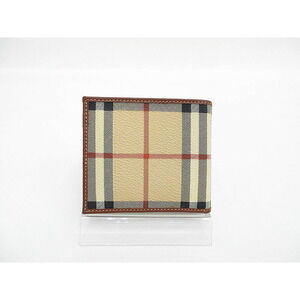 Burberry Beige Wallet Check Bifold Brown